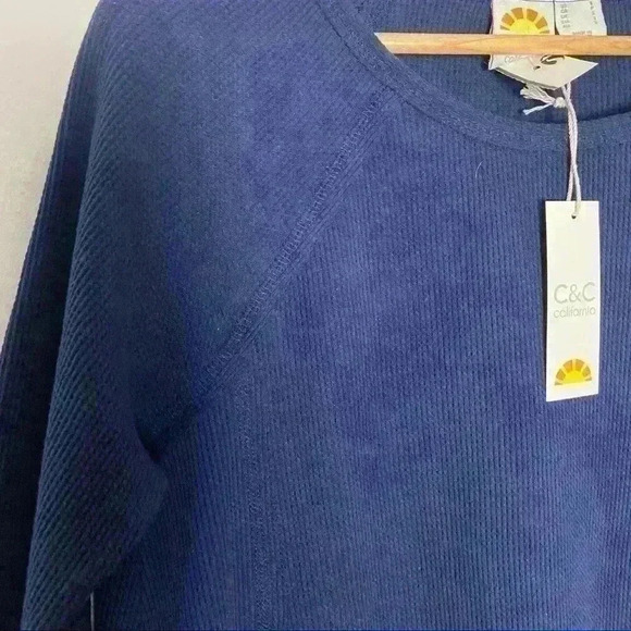 - C & C California Tiered Thermal Shirt Blue Sz SM - Picture 4 of 8